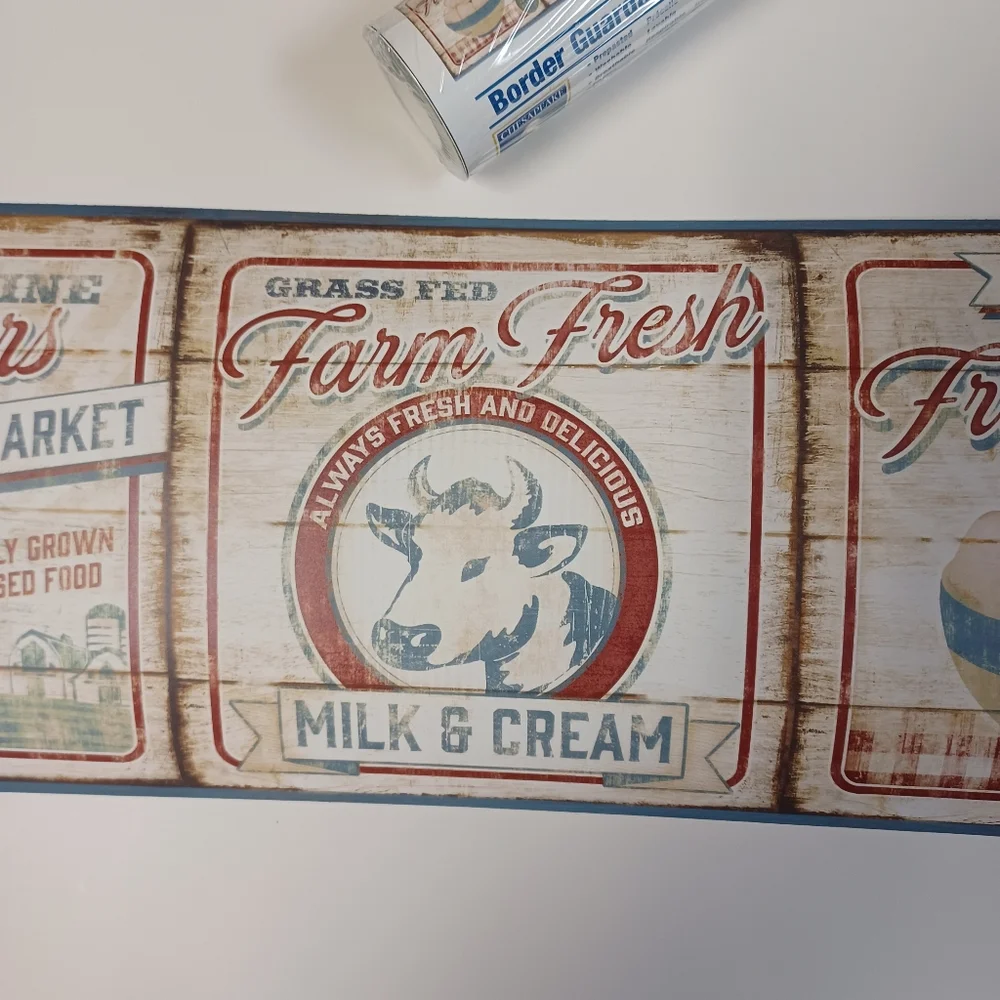 Wallpaper Border Farmers Market Vintage Signs